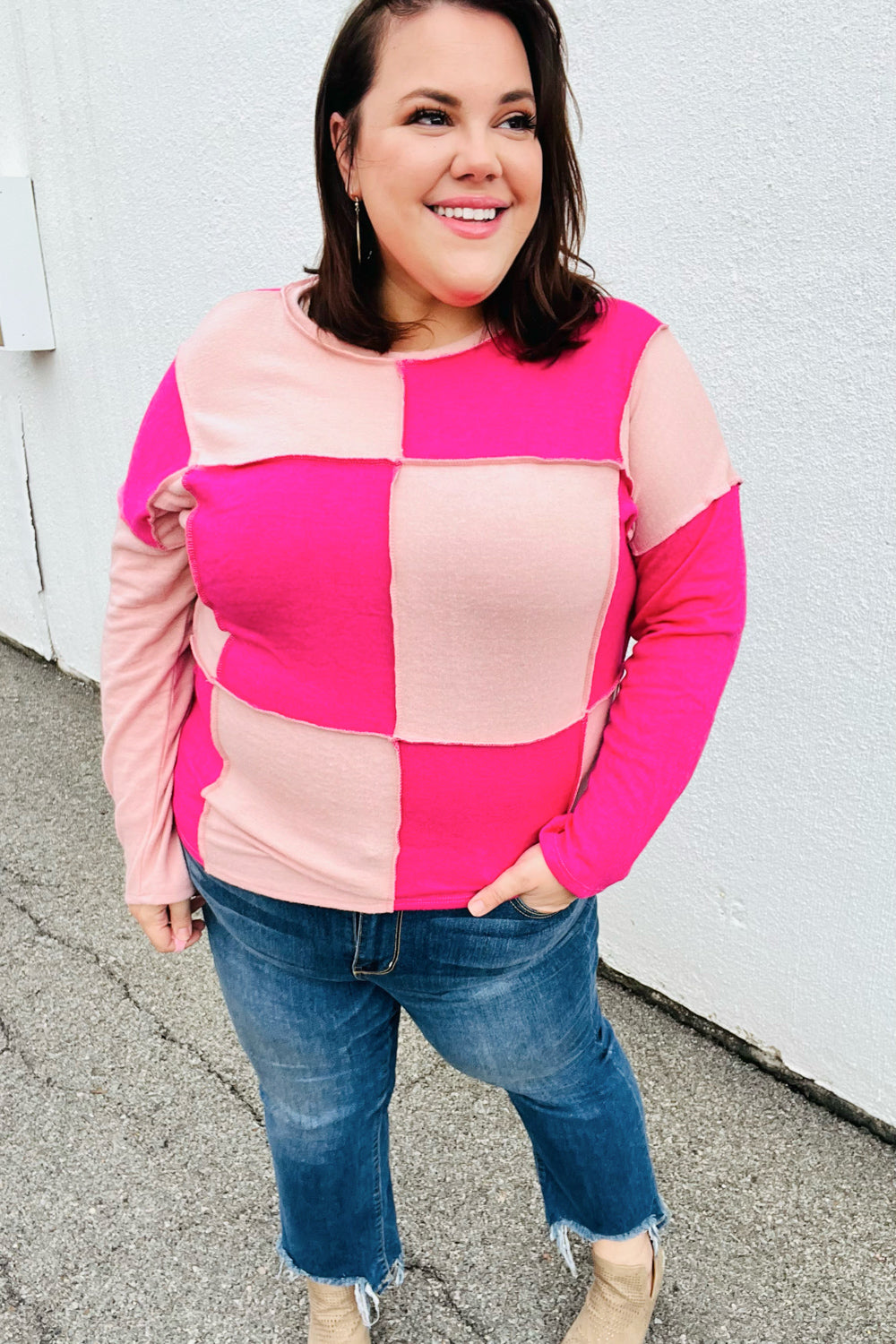Spice It Up - Checkerboard Sweater Top