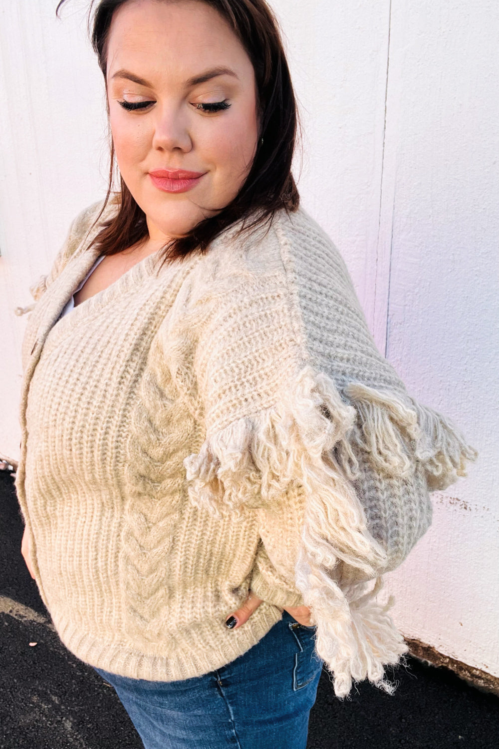 Way To Go - Chunky Cable Knit Cardigan