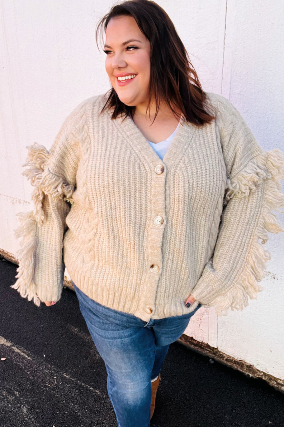 Way To Go - Chunky Cable Knit Cardigan