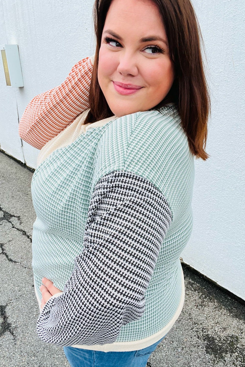 Style Refresh Two-Tone Knit Sweater Top