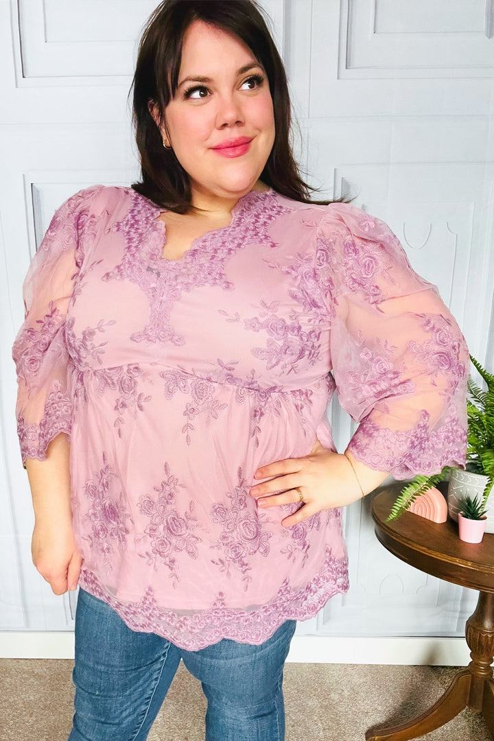 Keep You Close - Lace Embroidered Top