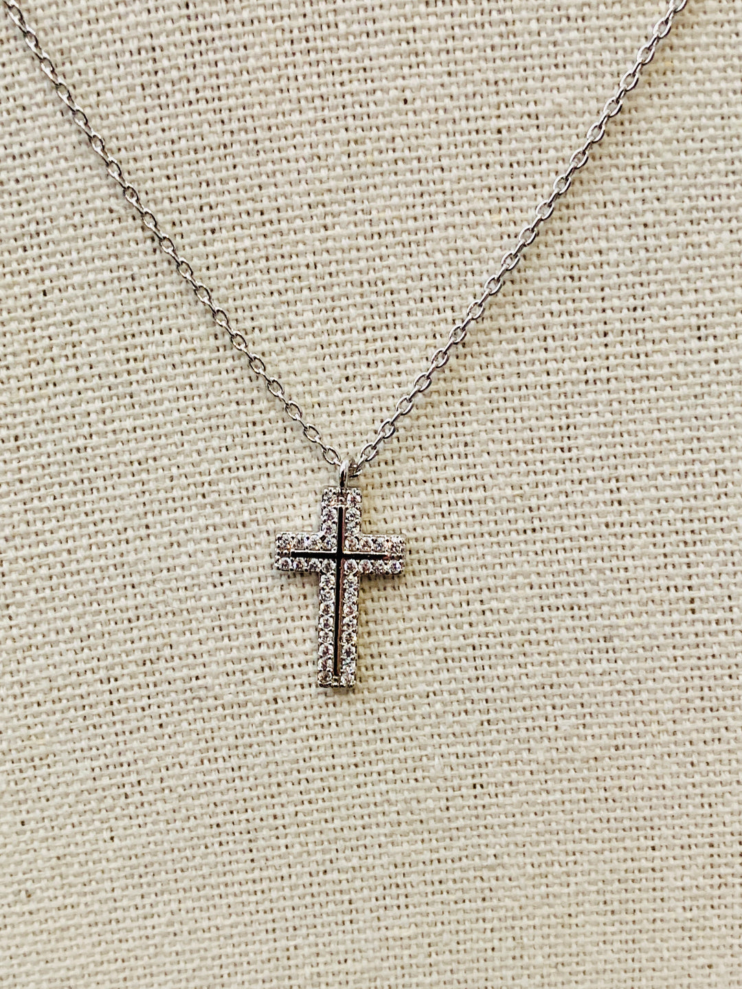 Restores My Soul - Pave Rhinestone Cross Necklace