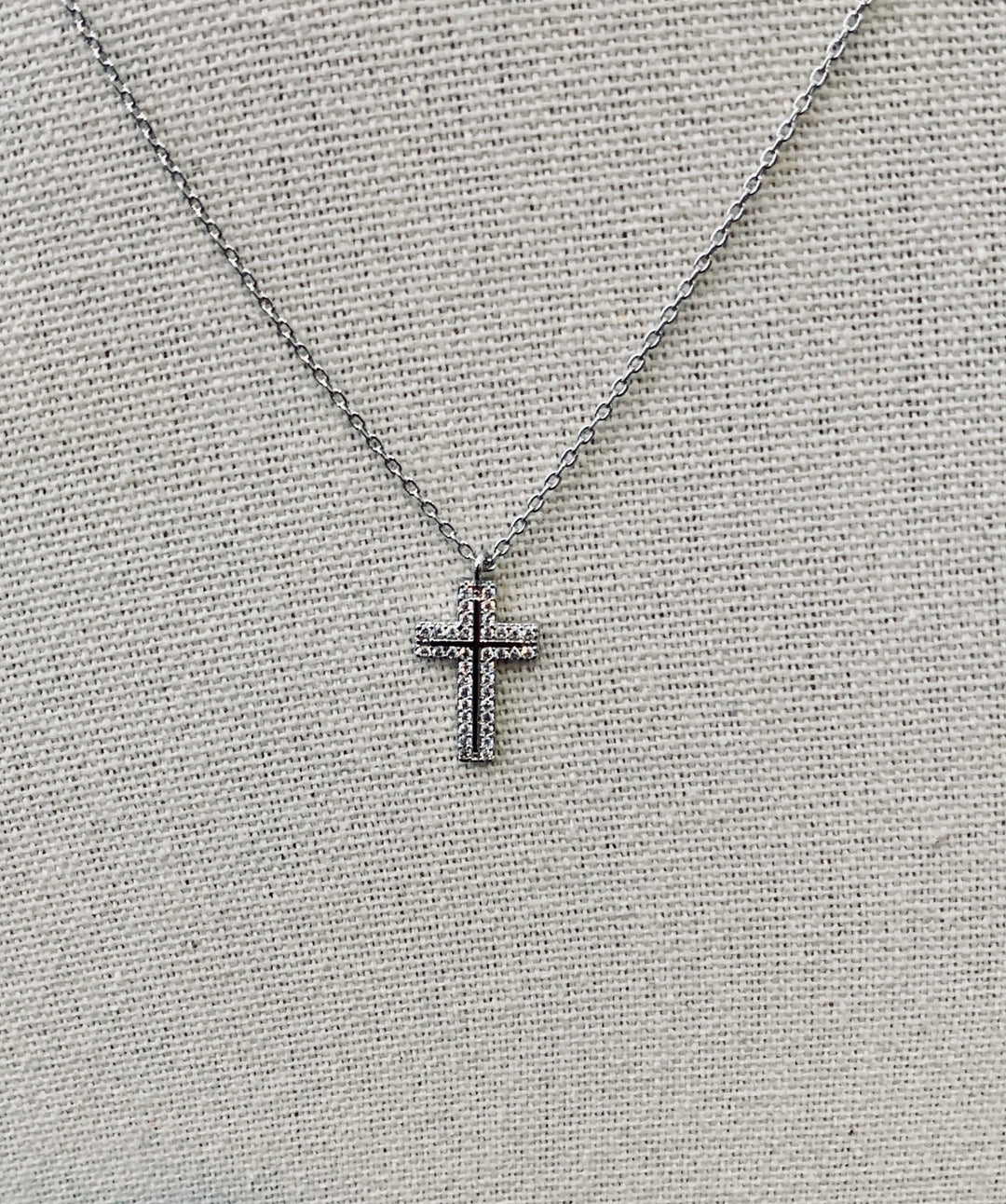 Restores My Soul - Pave Rhinestone Cross Necklace
