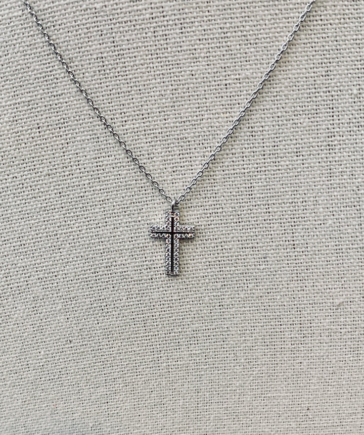 Restores My Soul - Pave Rhinestone Cross Necklace