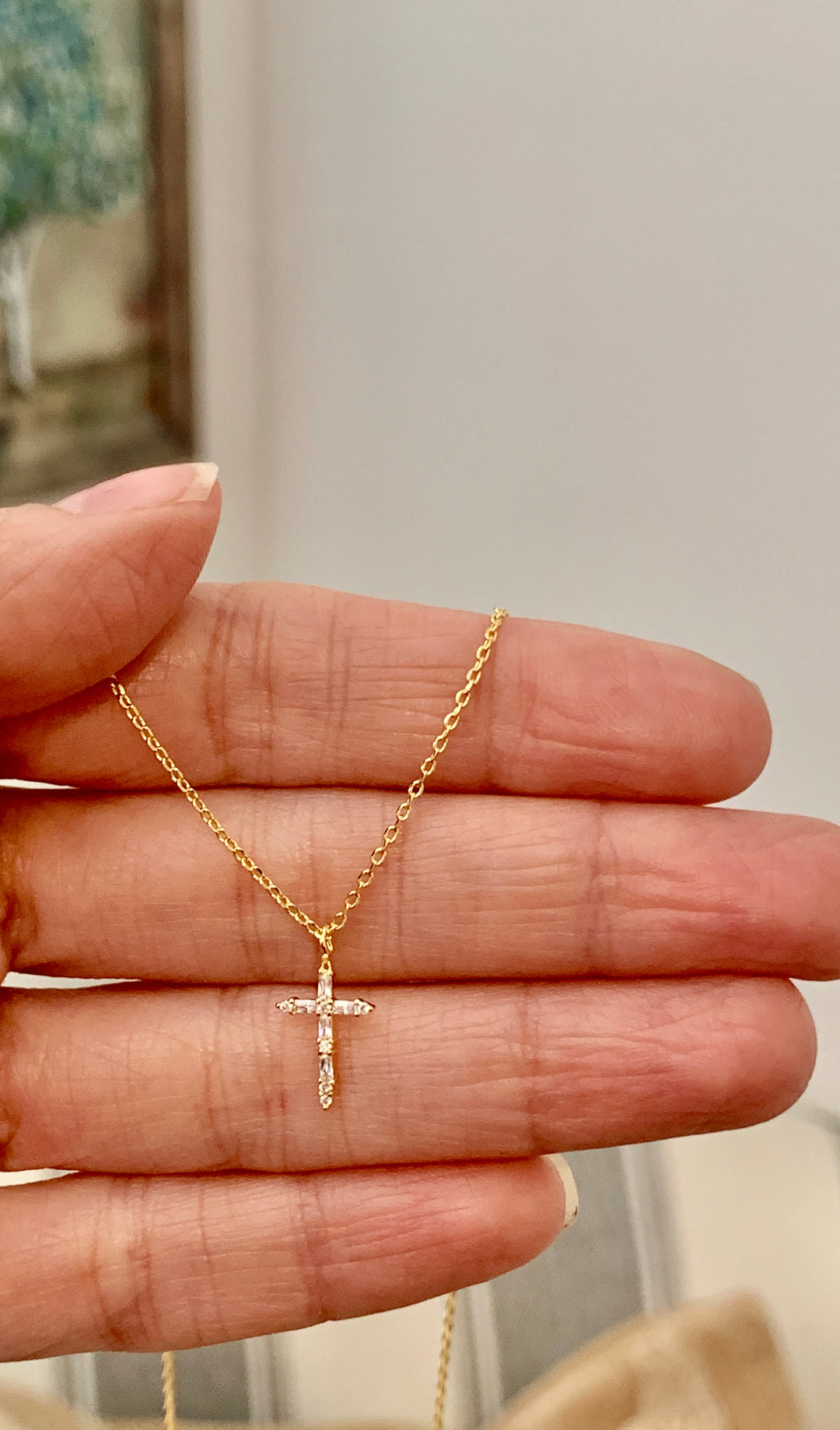 Shine Bright Petite Cross Pendant Necklace