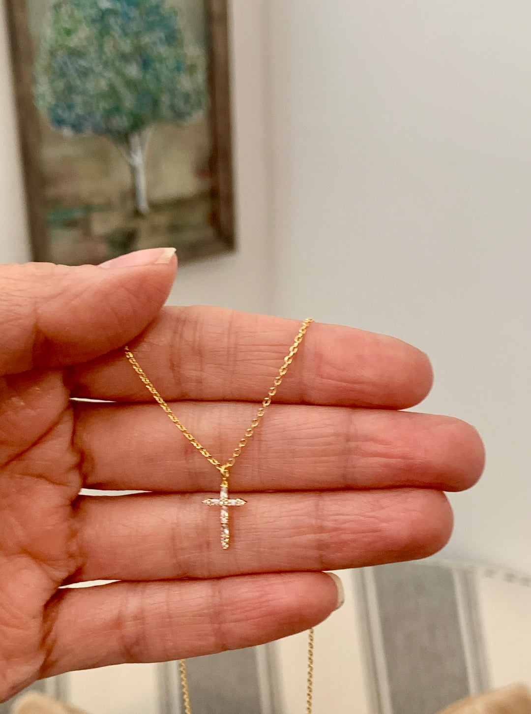 Shine Bright Petite Cross Pendant Necklace