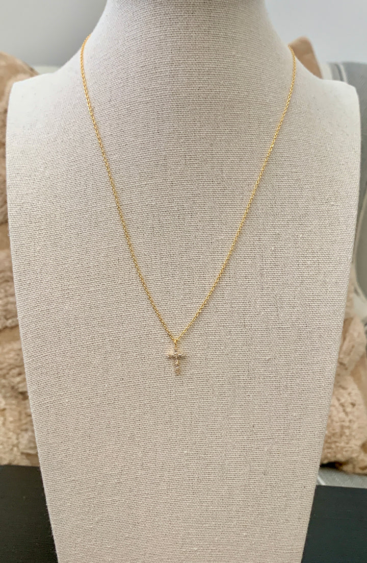 Shine Bright Petite Cross Pendant Necklace