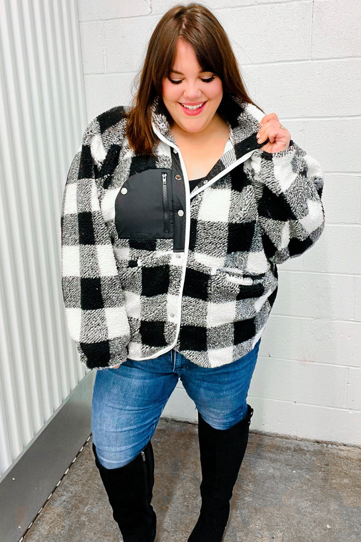 Have It All - Plaid Sherpa Jacket