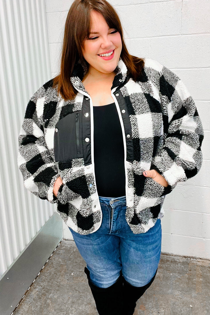 Have It All - Plaid Sherpa Jacket