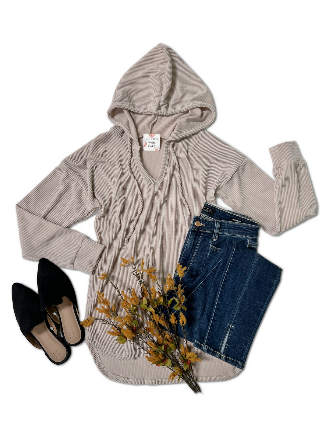 Staying Chic Ribbed Hoodie