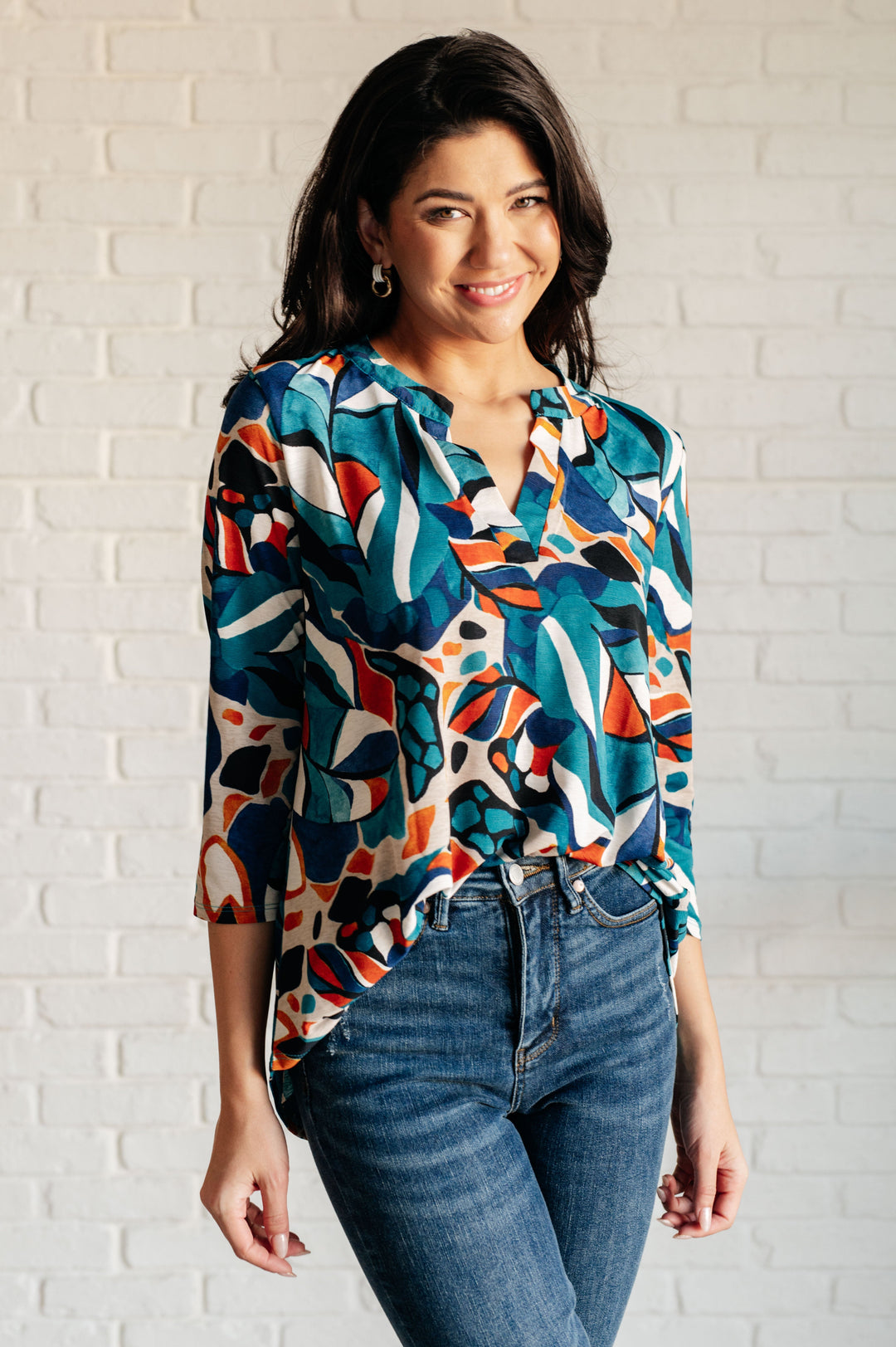 I Think Different Top in Abstract Teal   Tops Joy & Country