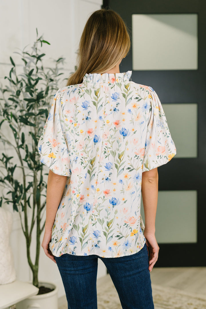 In All This Time Notch Neck Floral Blouse   Womens Joy & Country