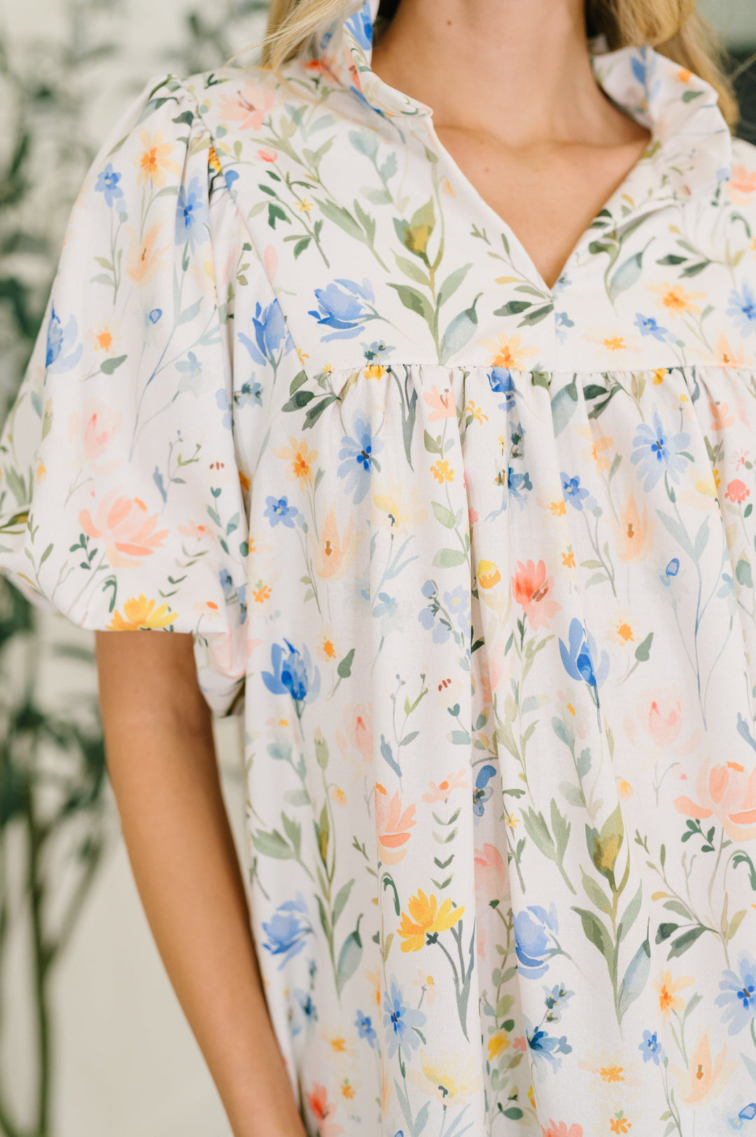 In All This Time Notch Neck Floral Blouse   Womens Joy & Country