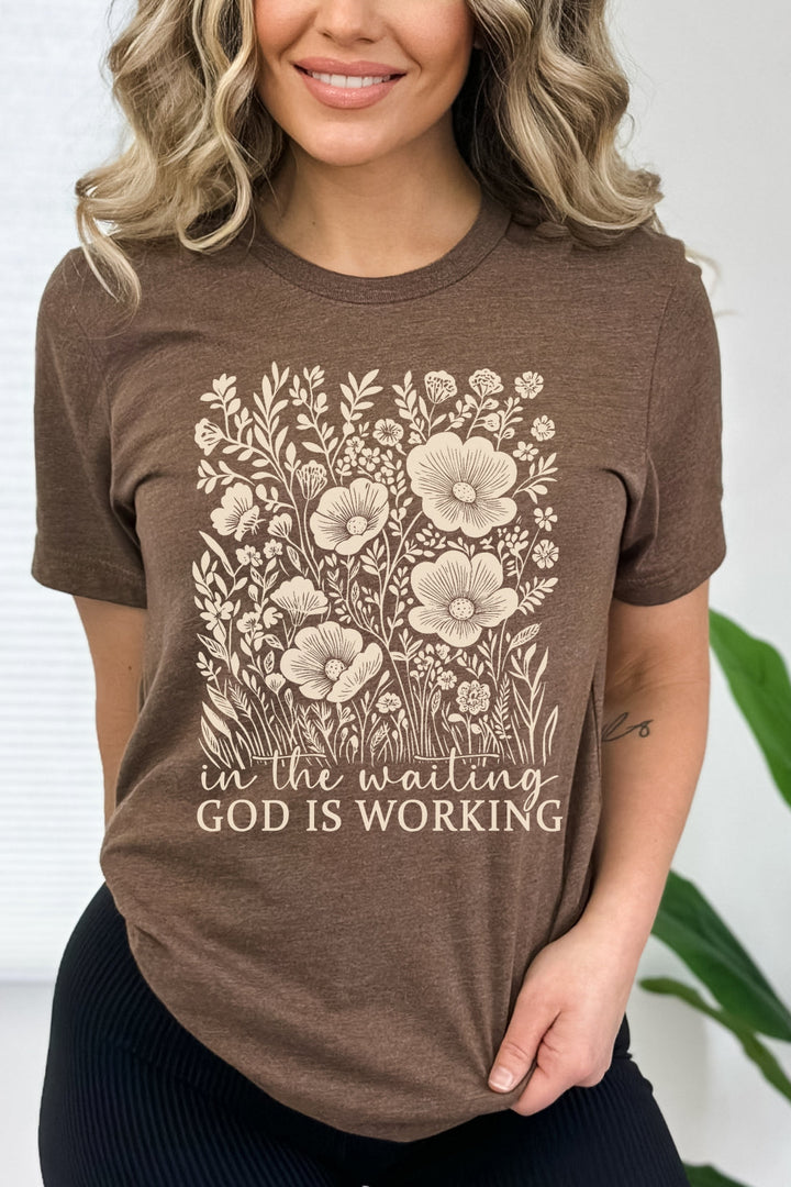 In The Waiting, God Is Working - Unisex Crew-Neck Tee   T-Shirt Joy & Country