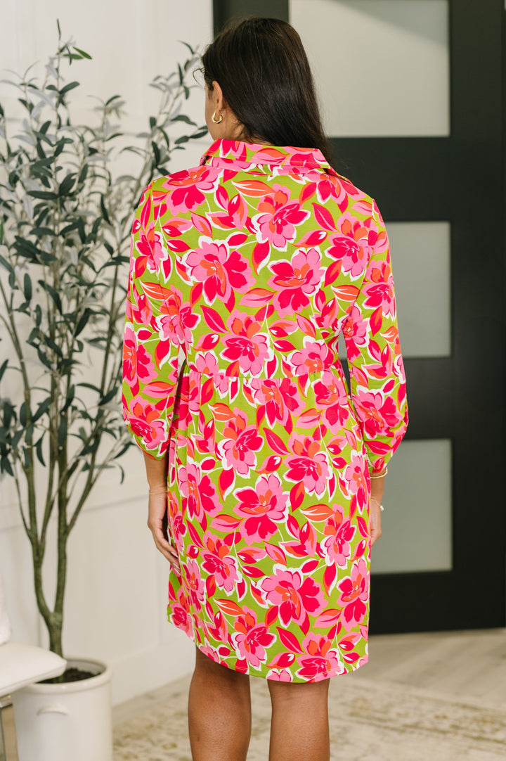 Inspire Collared Dress in Pink Blossom   Womens Joy & Country