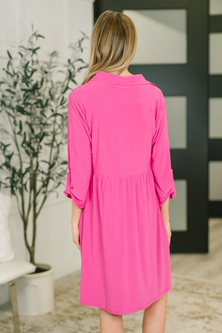 Inspire Collared Neck Dress in Runway Pink   Womens Joy & Country