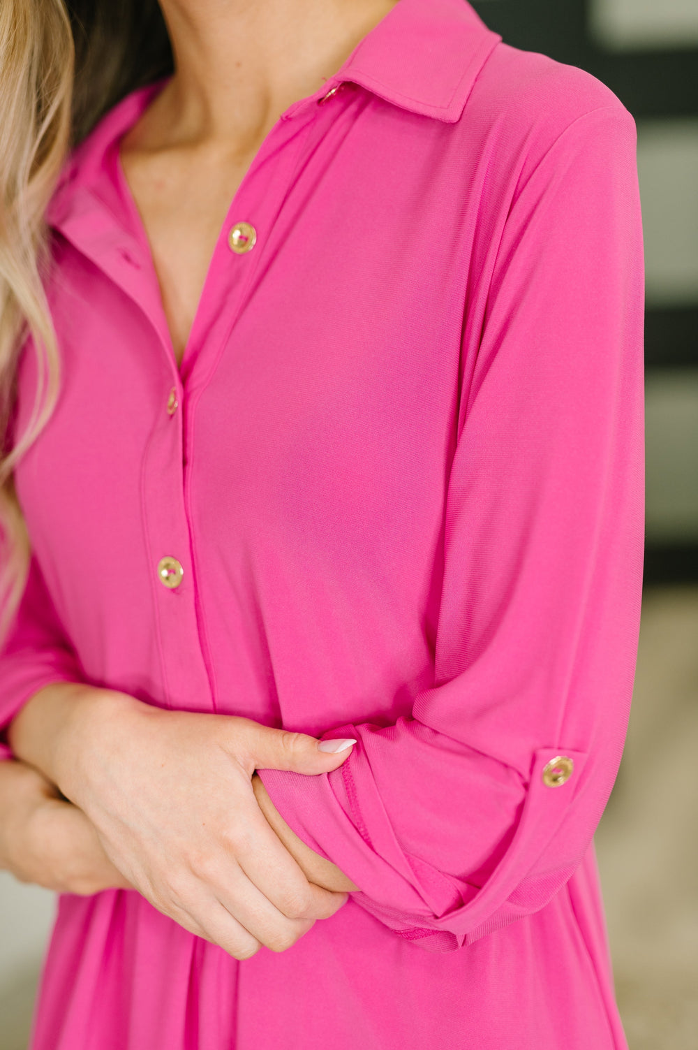 Inspire Collared Neck Dress in Runway Pink   Womens Joy & Country