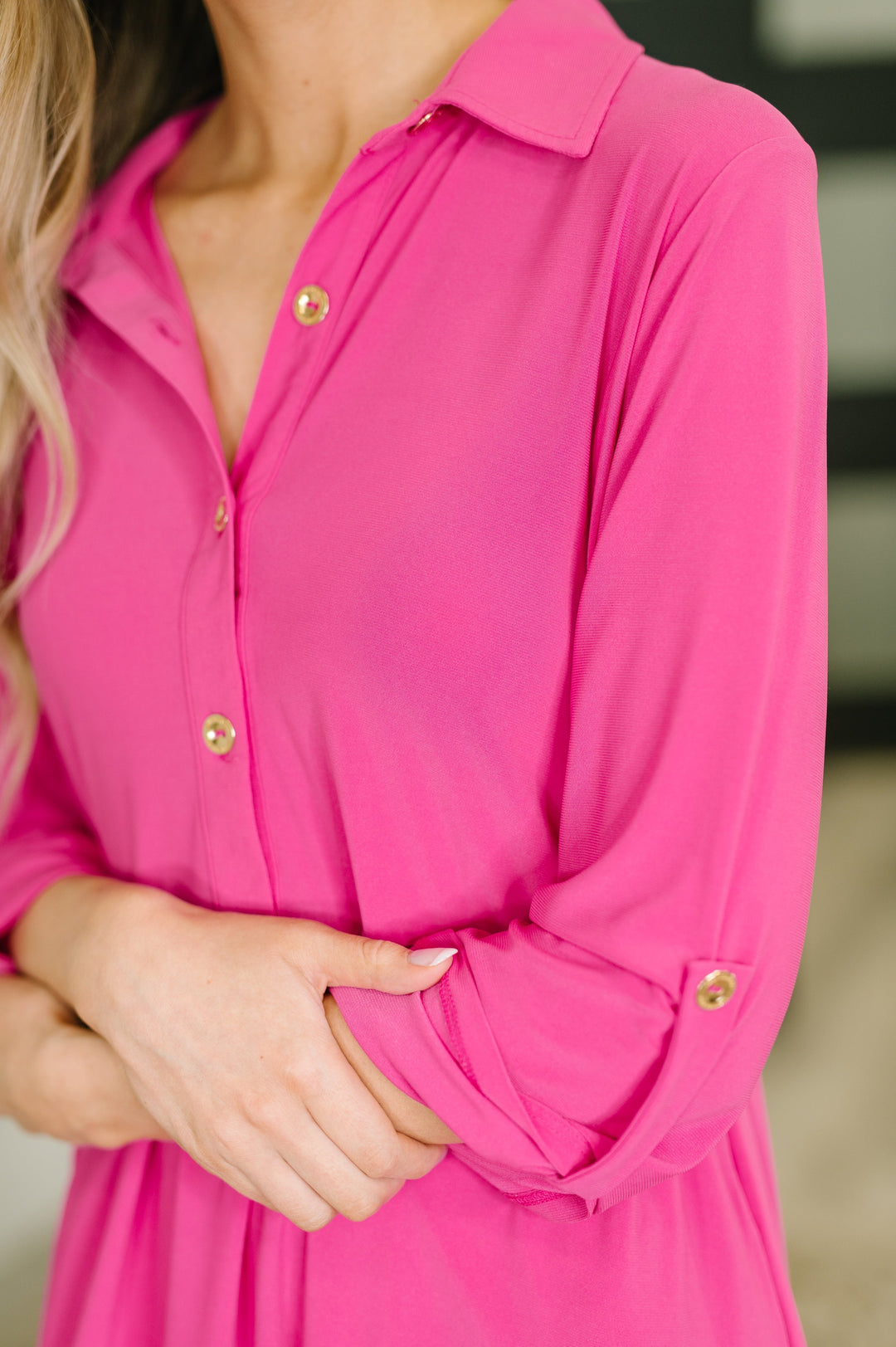 Inspire Collared Neck Dress in Runway Pink   Womens Joy & Country