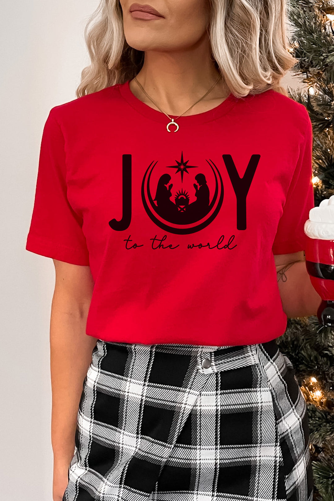 Joy To The World Manger Scene - Unisex Crew-Neck Tee   T-Shirt Joy & Country
