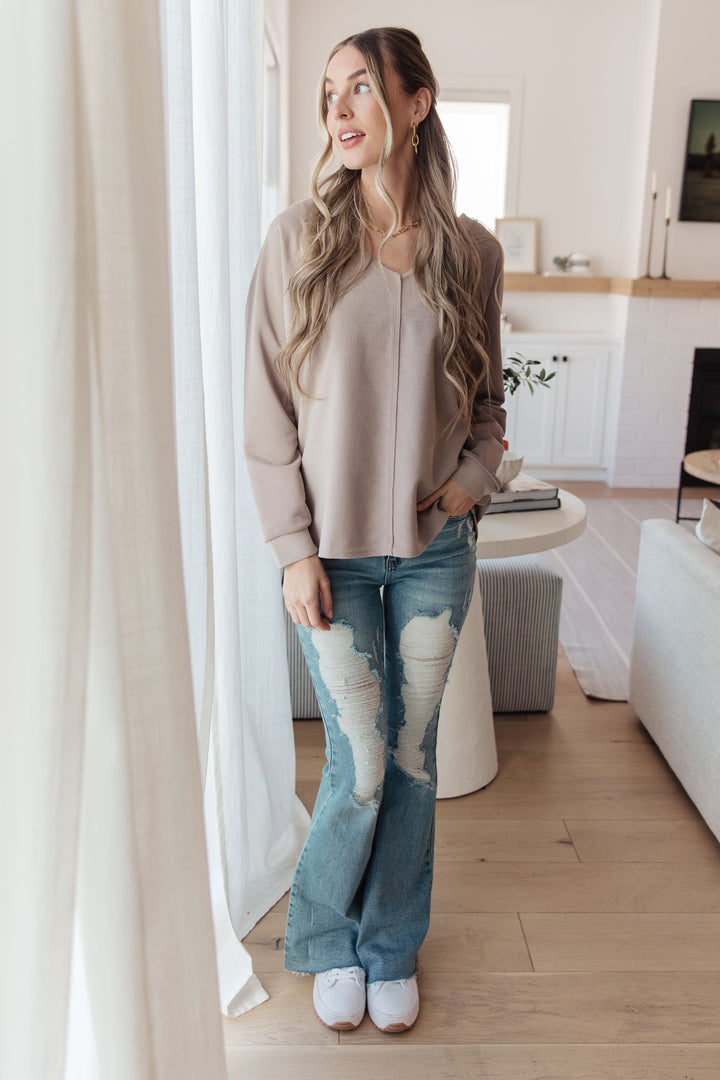 Less Conversation V-Neck Top   Tops Joy & Country