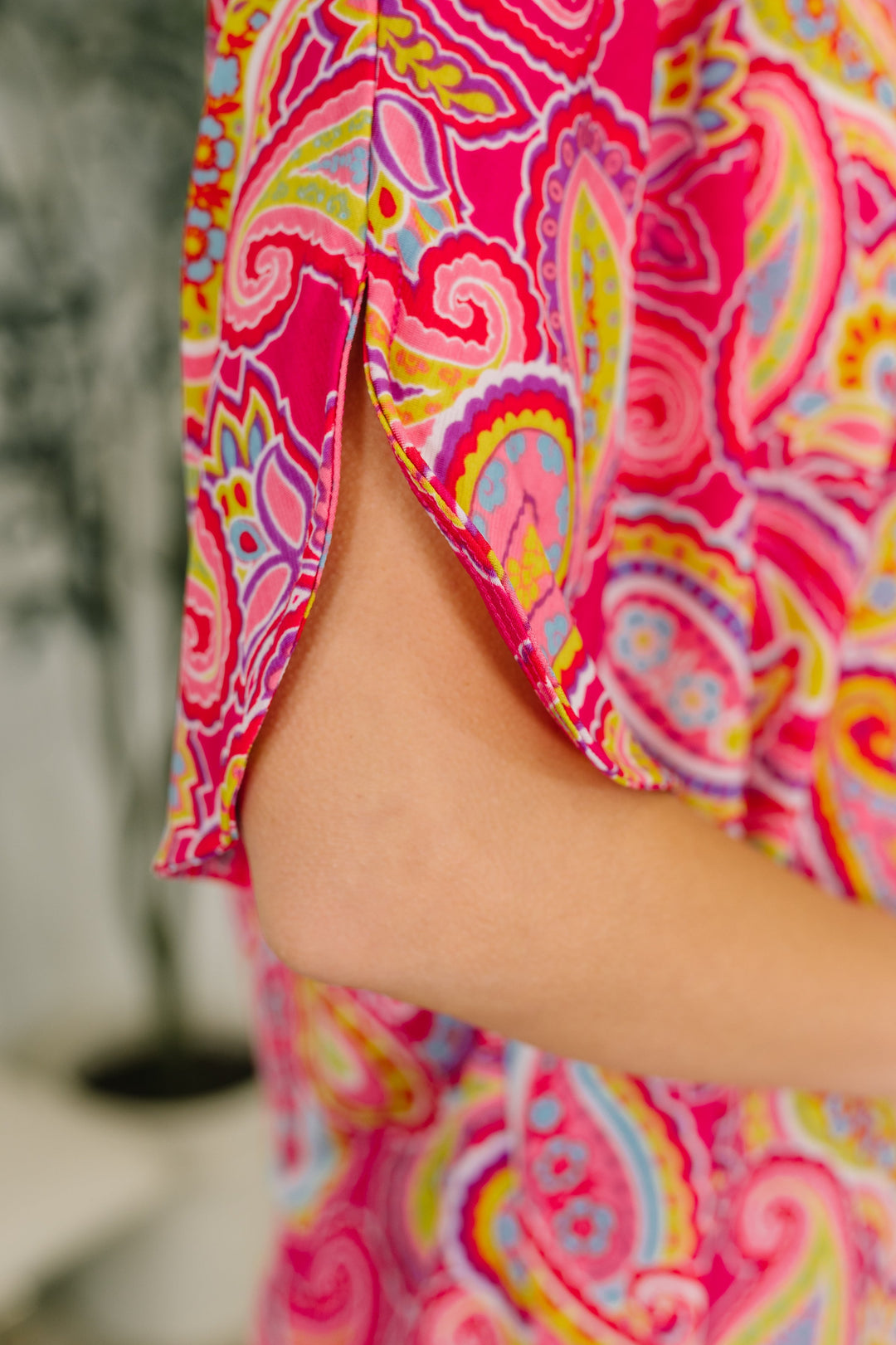 Lizzy Breeze Top in Hot Pink Paisley   Womens Joy & Country