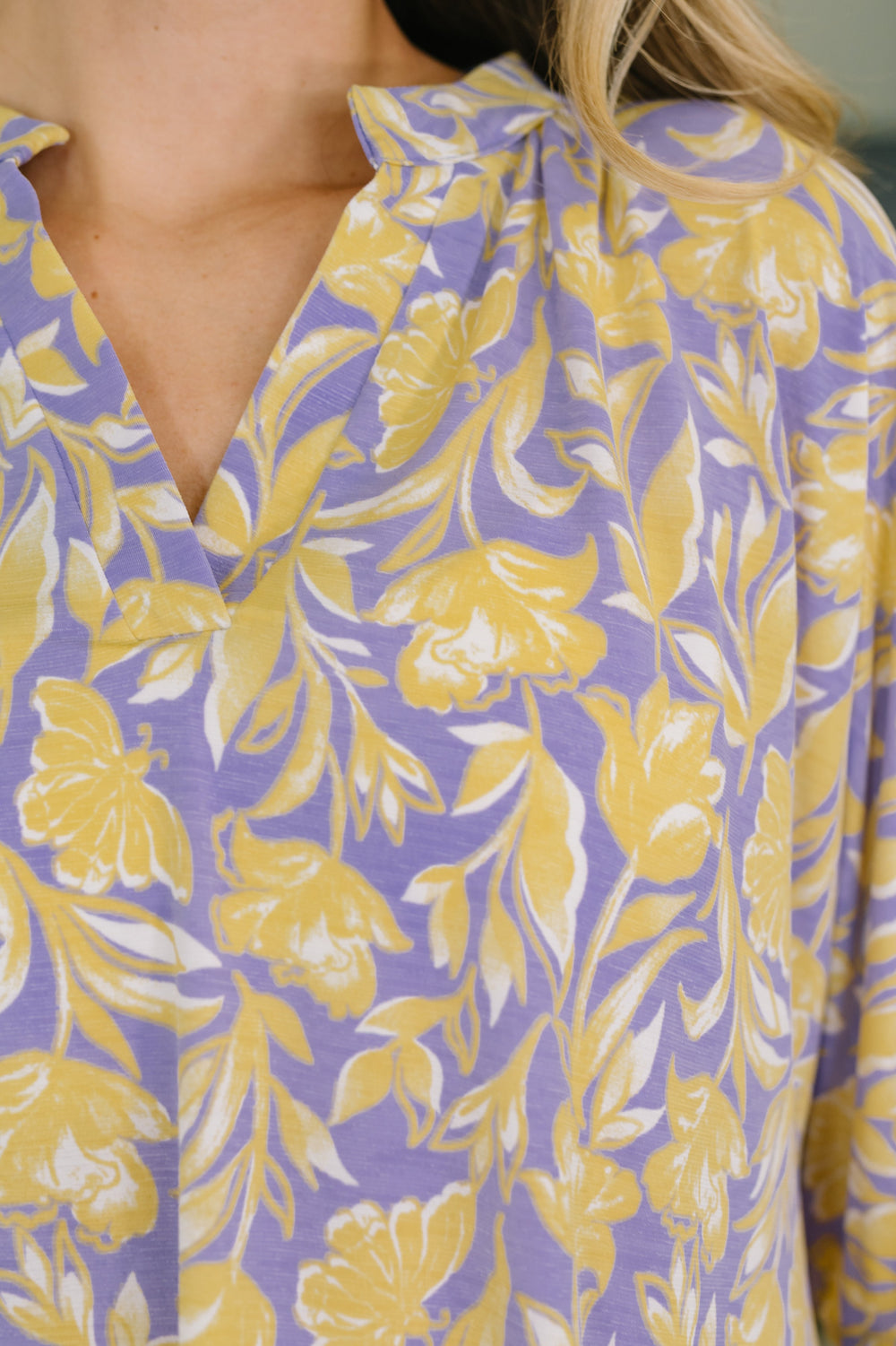 Lizzy Breeze Top in Purple and Yellow Floral   Womens Joy & Country