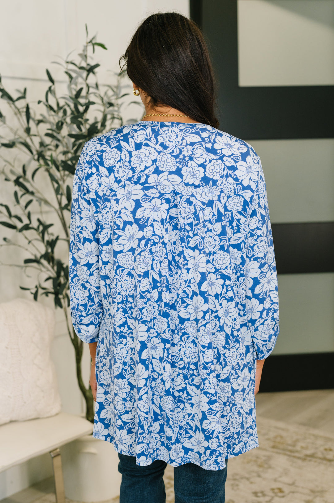 Lizzy Cardigan in Blue and White Floral   Womens Joy & Country