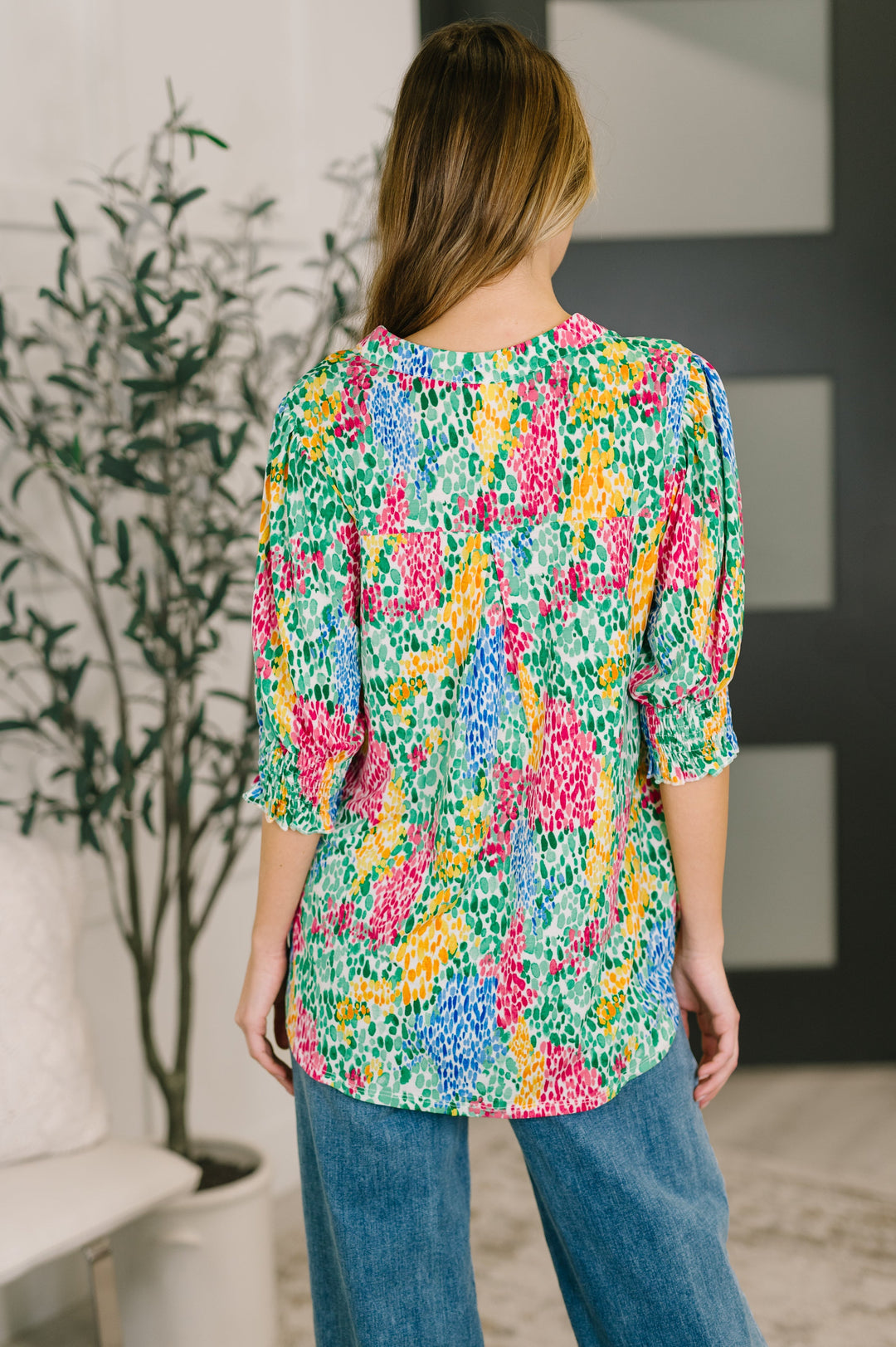 Lizzy Smock Top in Light Multi Painted   Womens Joy & Country