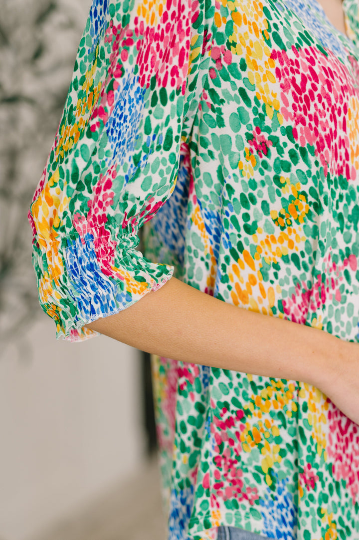 Lizzy Smock Top in Light Multi Painted   Womens Joy & Country