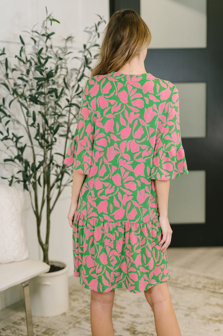 Lizzy Sunday Dress in Emerald Abstract Floral- 3/3/2026 NEW   Womens Joy & Country