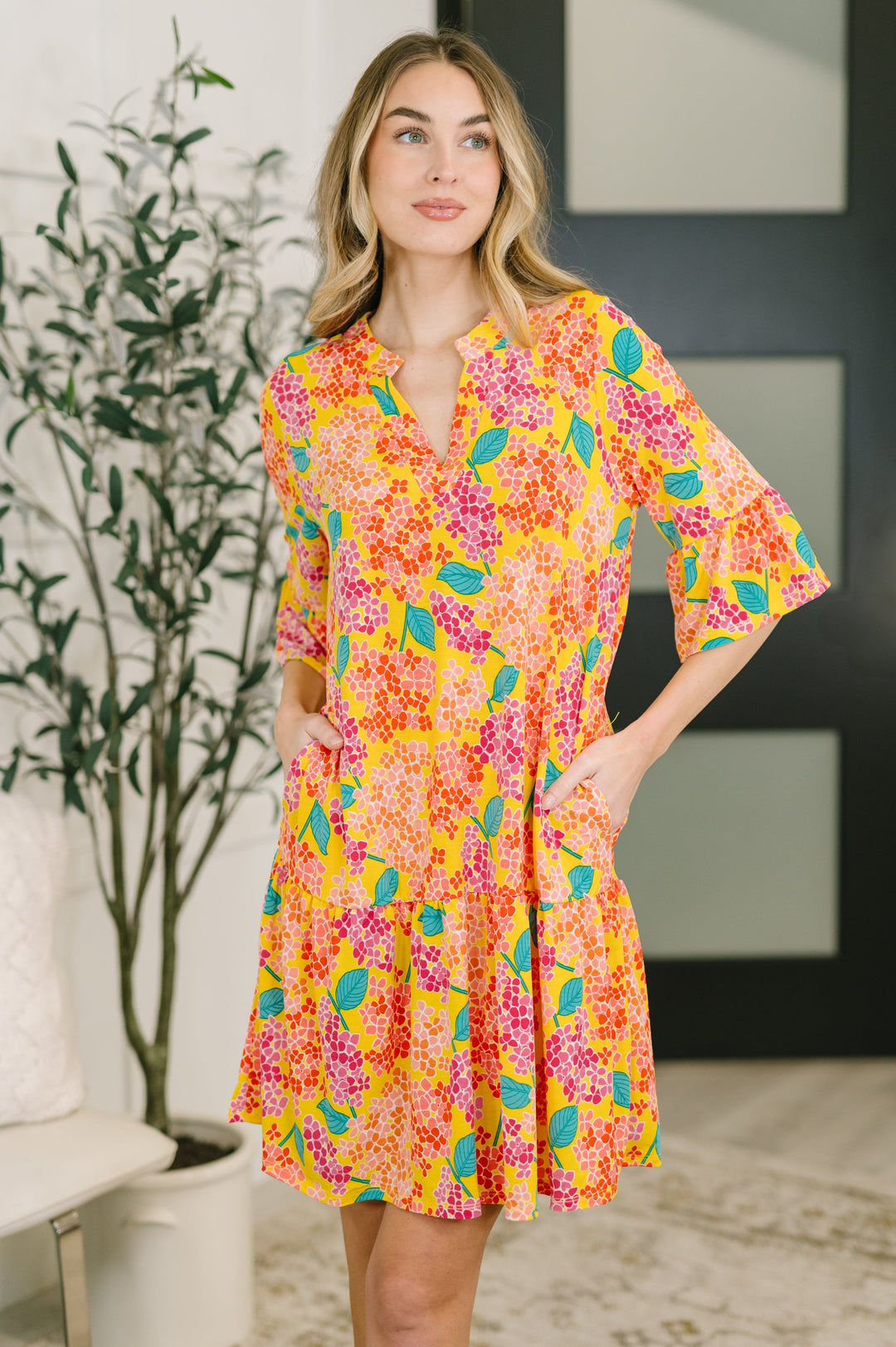 Lizzy Sunday Dress in Leaf Multi Floral- 3/3/2026 NEW   Womens Joy & Country