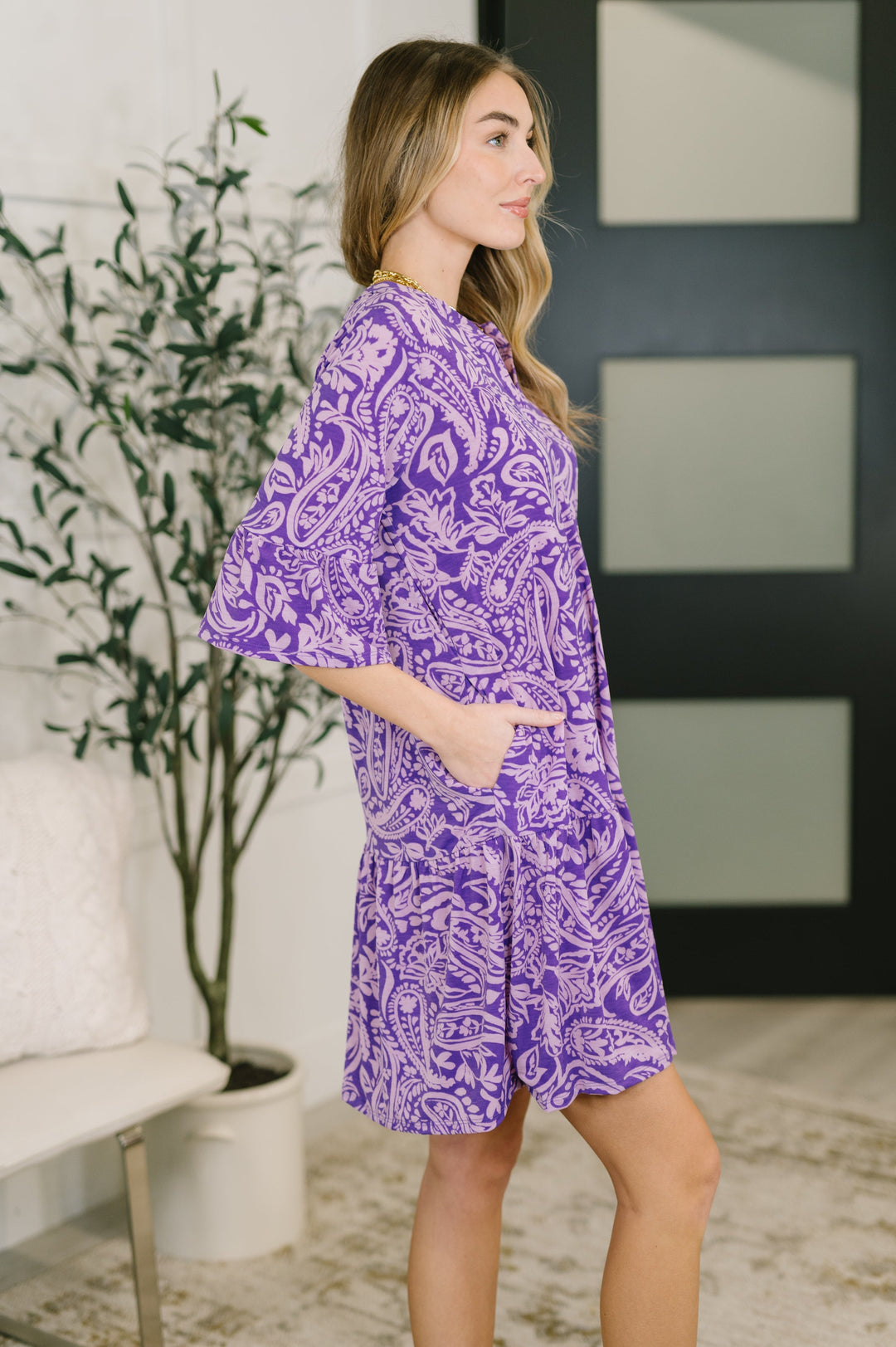 Lizzy Sunday Dress in Purple Paisley- 3/3/2026 NEW   Womens Joy & Country