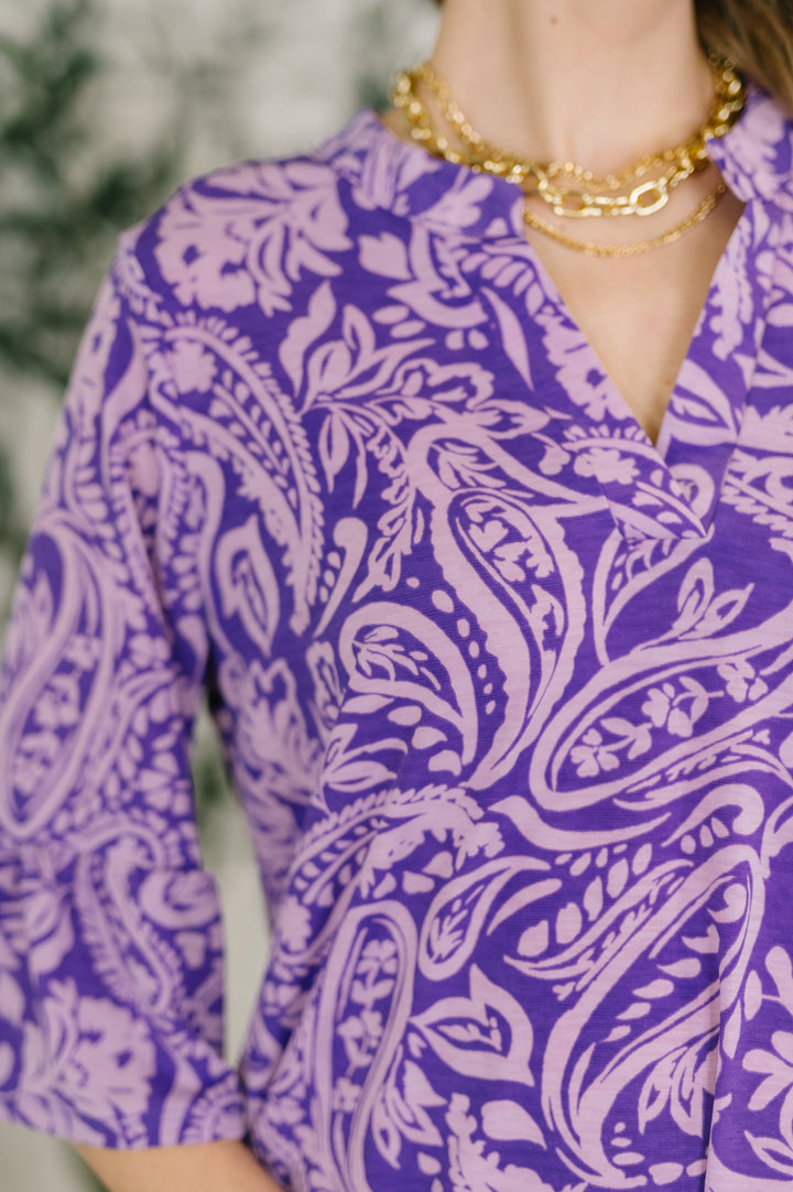 Lizzy Sunday Dress in Purple Paisley- 3/3/2026 NEW   Womens Joy & Country