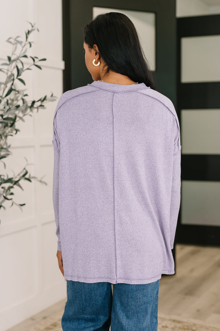 Mellow Mood Heathered Pullover in Lavender   Womens Joy & Country