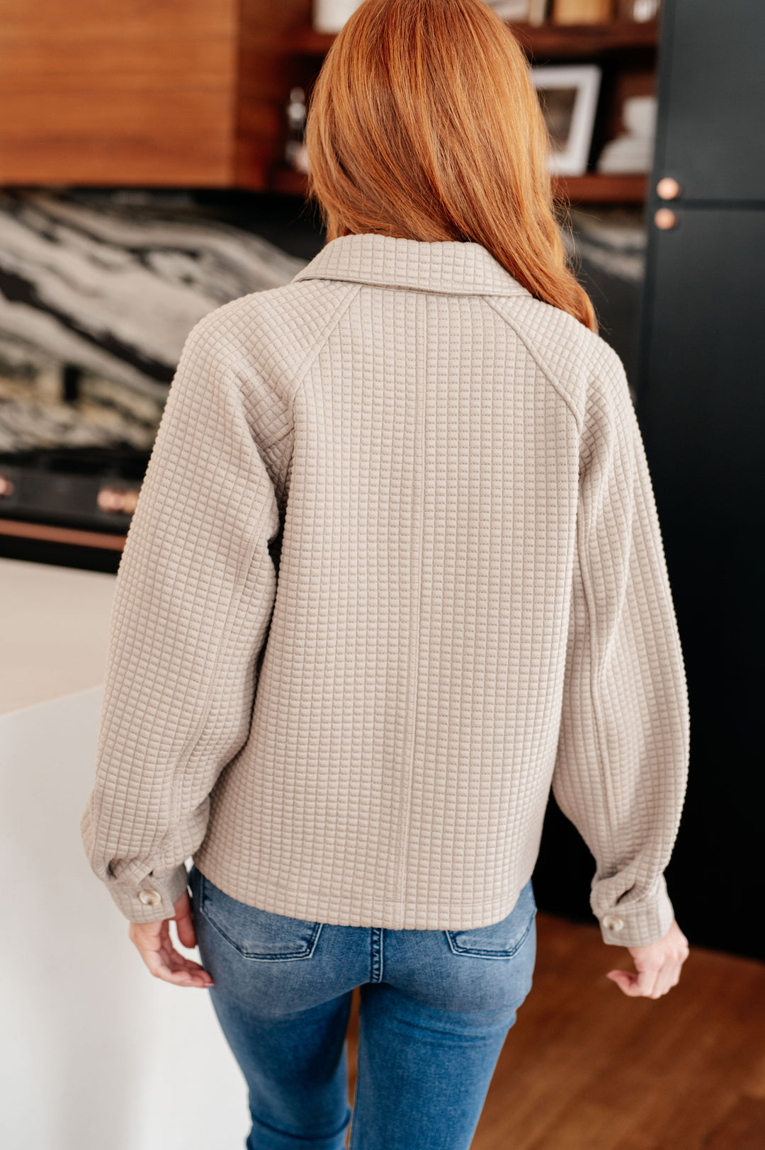 My Best Offer Quilted Texture Shacket   Layers Joy & Country