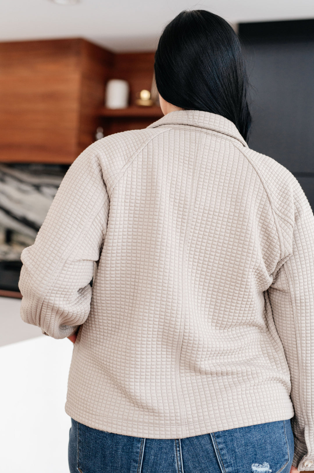 My Best Offer Quilted Texture Shacket   Layers Joy & Country