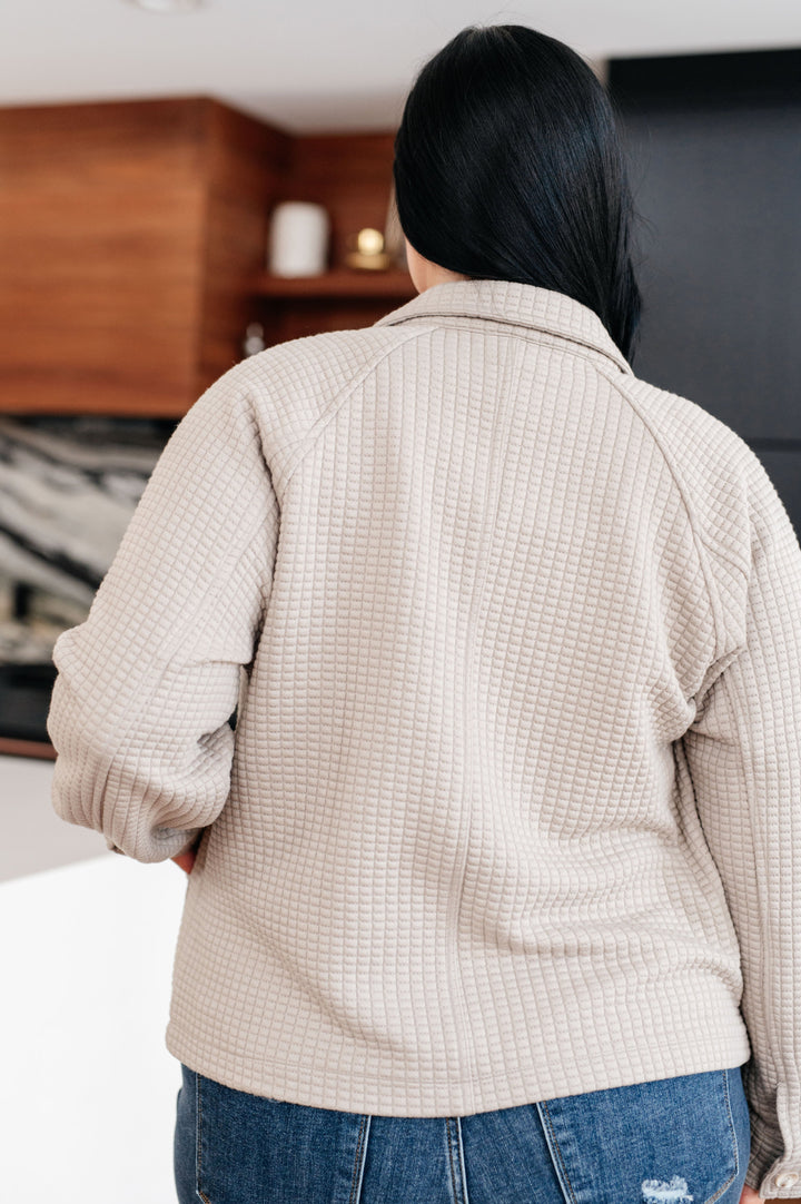 My Best Offer Quilted Texture Shacket   Layers Joy & Country