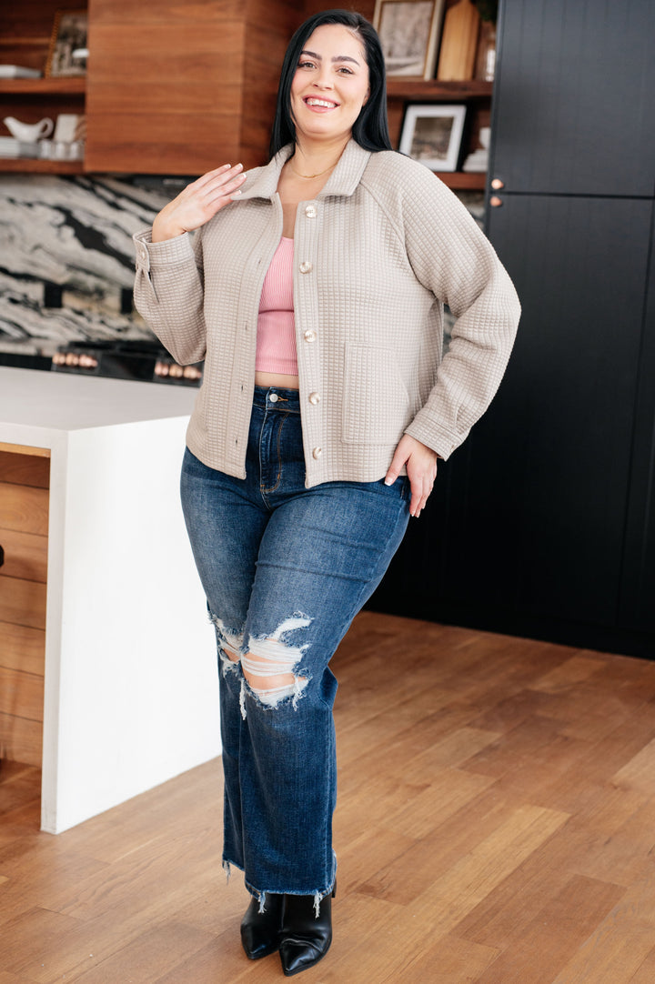 My Best Offer Quilted Texture Shacket   Layers Joy & Country