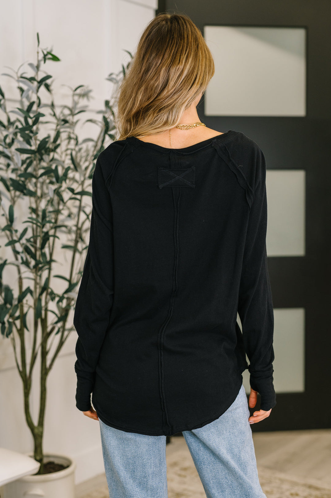 Nice to Each Other Raglan Sleeve Top in Black   Womens Joy & Country