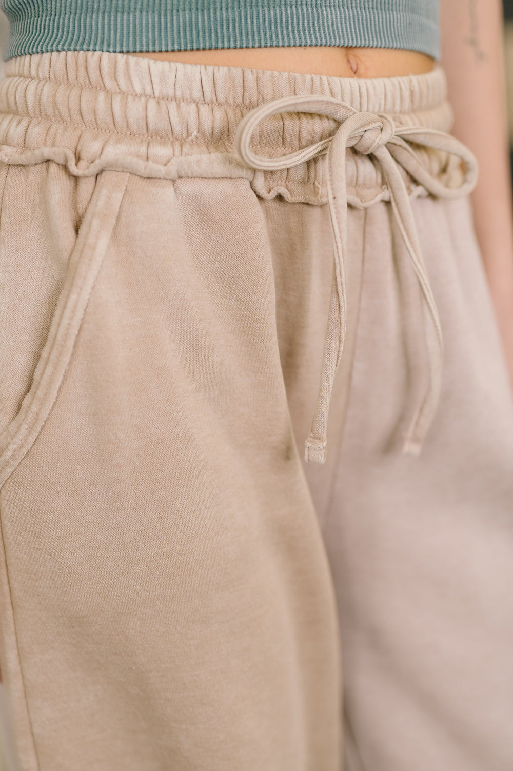Nights Like This High Waist Palazzo Sweats in Ash Mocha   Womens Joy & Country