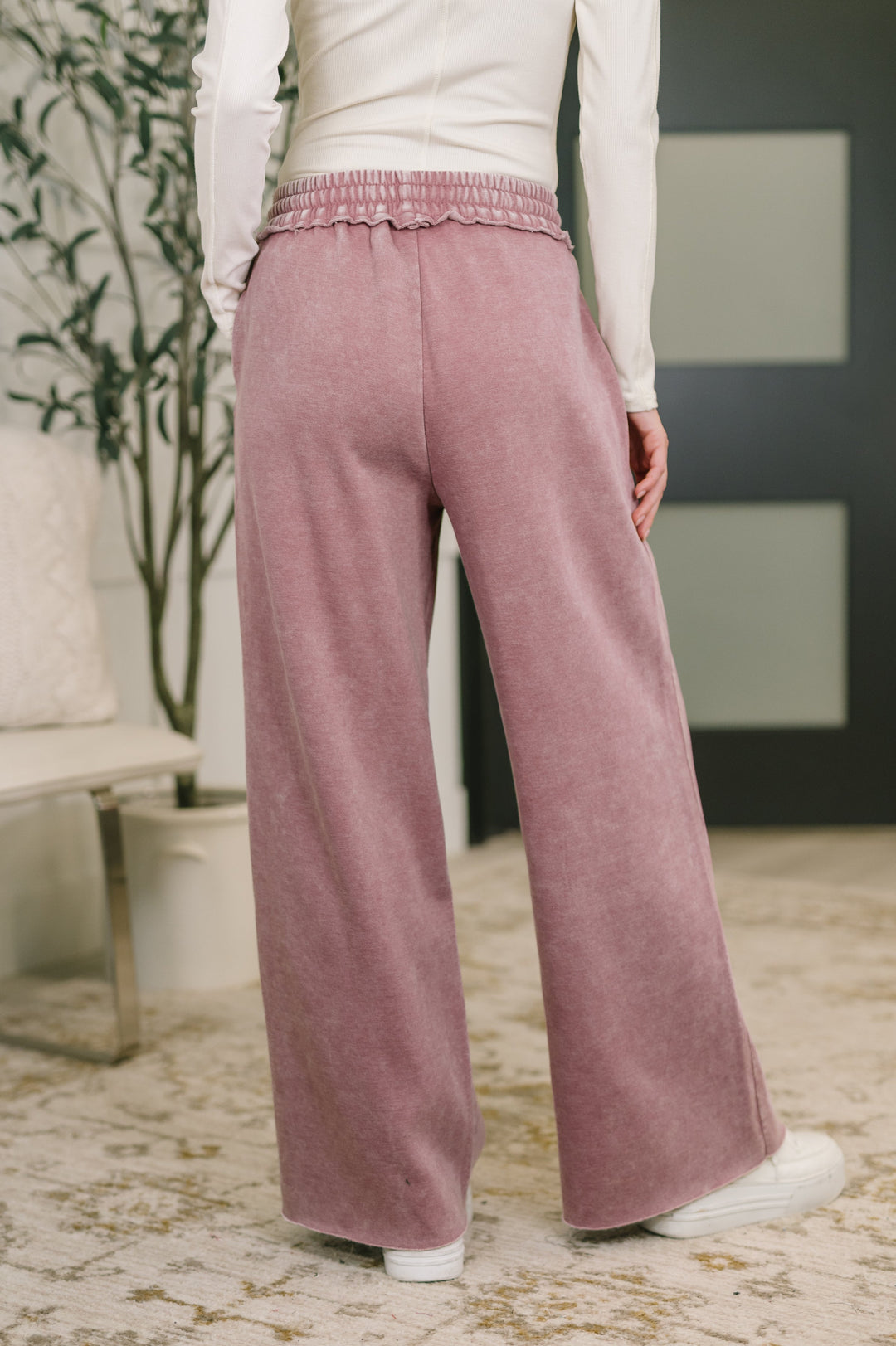 Nights Like This High Waist Palazzo Sweats in Light Rose   Womens Joy & Country