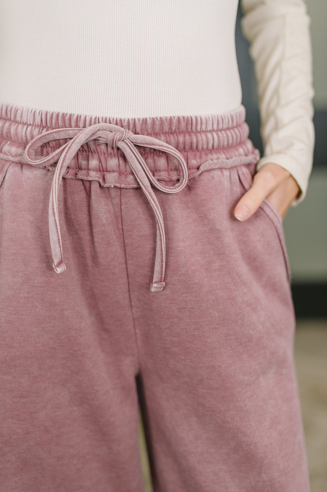 Nights Like This High Waist Palazzo Sweats in Light Rose   Womens Joy & Country