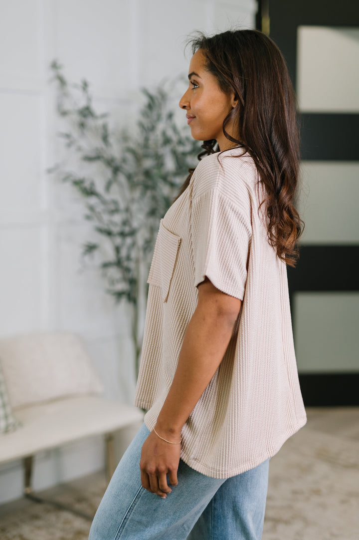 Not That complicated Textured Boxy Tee in Ash Mocha   Womens Joy & Country