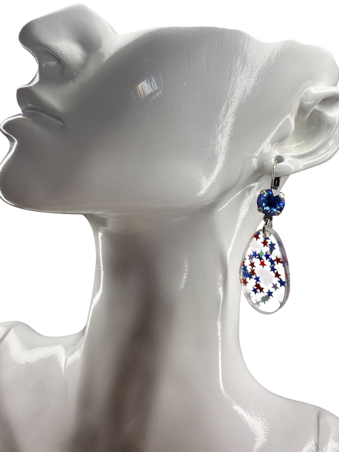 [PRE-ORDER] Crystal Acrylic Tear Drop Lever-Back Earrings [SHIPS IN 1-2 WEEKS]