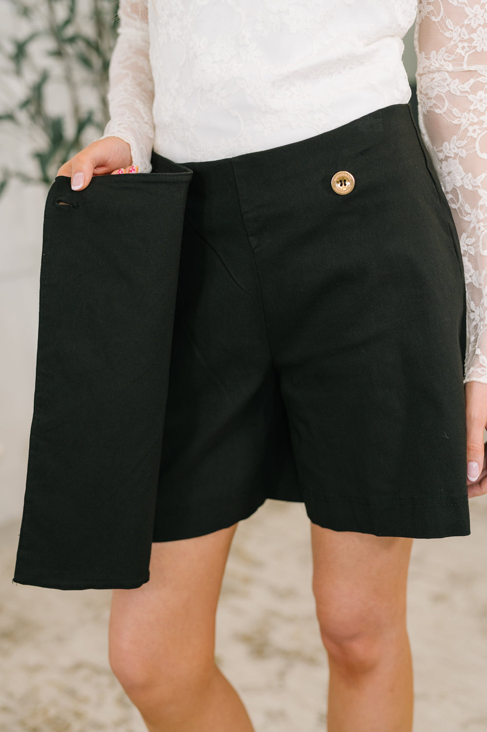 Only Pair Faux Wrap Skort in Black   Womens Joy & Country