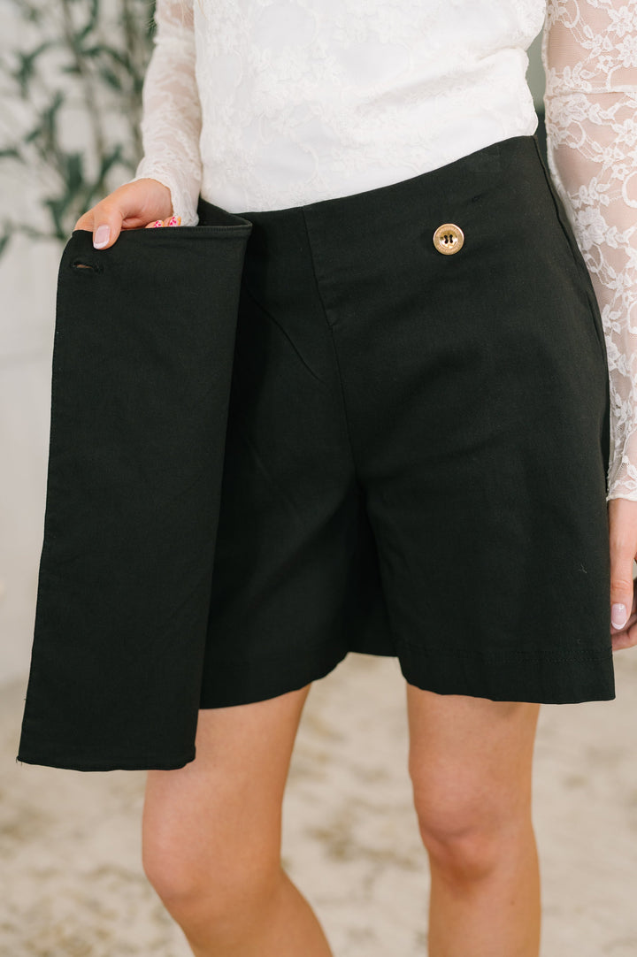 Only Pair Faux Wrap Skort in Black   Womens Joy & Country