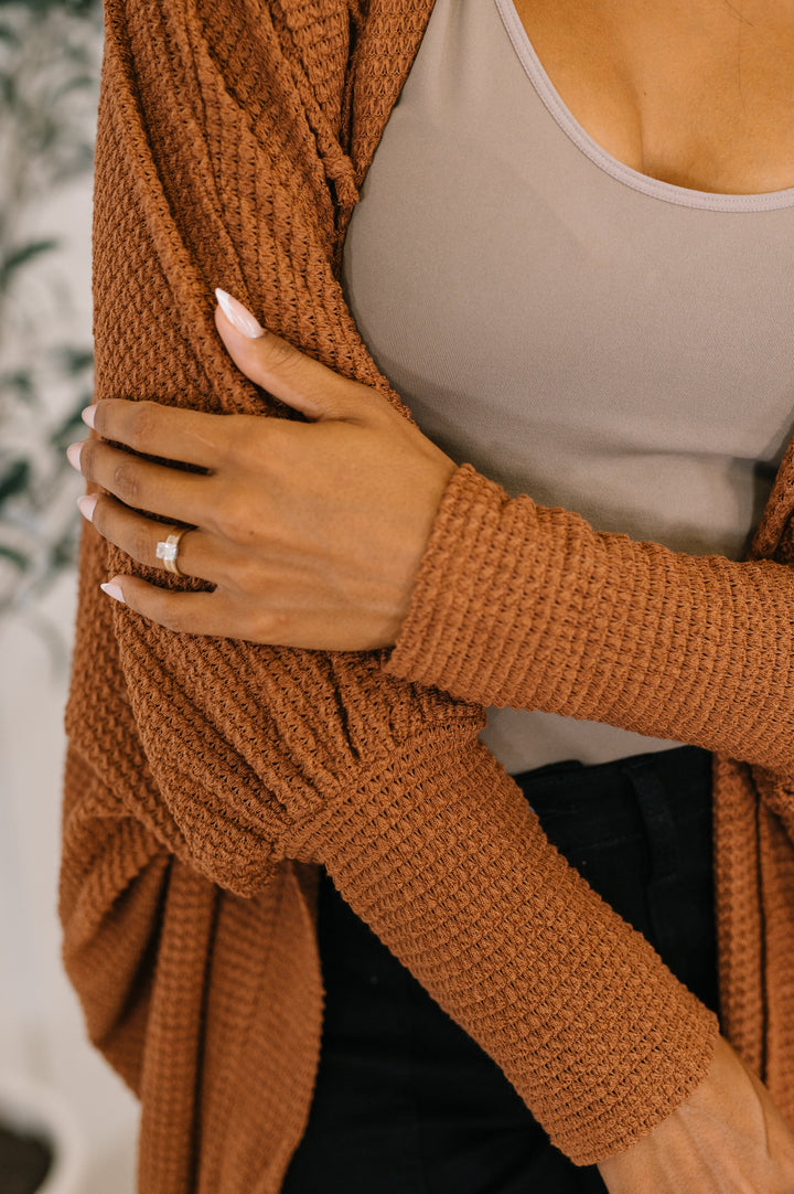 Pamper Travel Hooded Cardigan in Chestnut   Womens Joy & Country