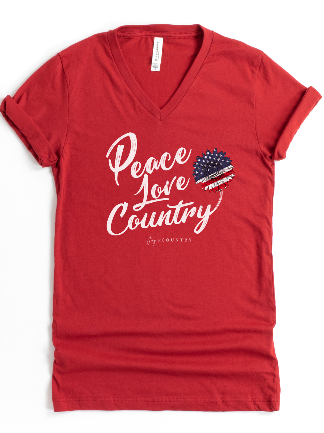 Peace, Love & Country - Unisex V-Neck Tee