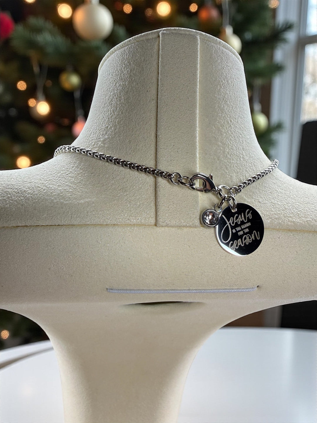 [PRE-ORDER] Christmas Love 3-Crystal Rhinestone Heart Pendant Necklace [SHIPS IN 1-2 WEEKS]   Necklaces Joy & Country