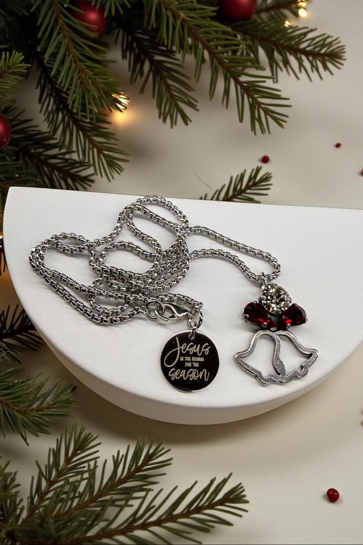 [PRE-ORDER] Christmas Bells Crystal Accent Necklace [SHIPS IN 1-2 WEEKS]